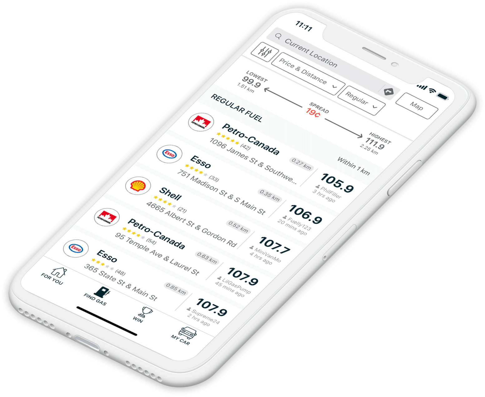 GasBuddy Cheapest Gas Station Finder App with Money